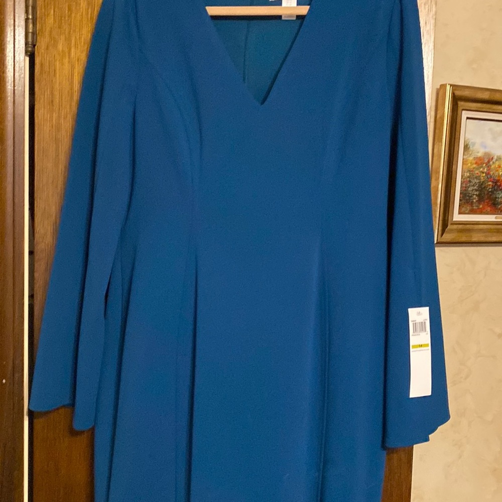 London Times dress size 14 peacock blue NWT